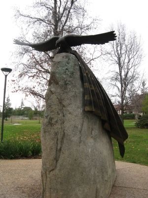 Side View of Granite Rock and Eagle Carrying Flag. Click for full size. Side View of Granite Rock and Eagle Carrying Flag image. Click for full size.