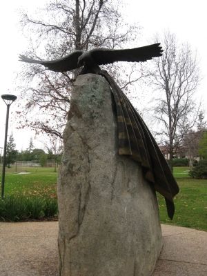 Side View of Granite Rock and Eagle Carrying Flag image. Click for full size.