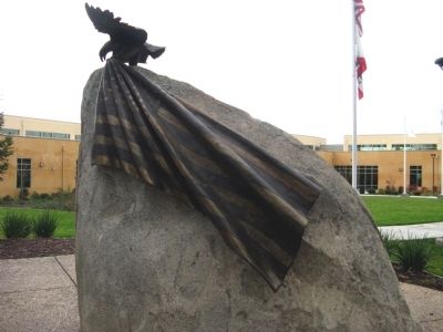 Back View of Granite Rock Showing American Flag image. Click for full size.