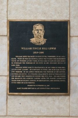 Plaque near William "Uncle Bill" Lewis Marker image. Click for full size.