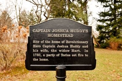 Captain Joshua Huddy's Homestead Marker. Click for full size. Captain Joshua Huddy's Homestead Marker image. Click for full size.