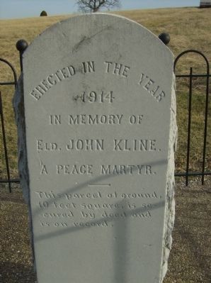 Elder John Kline Monument image. Click for full size.