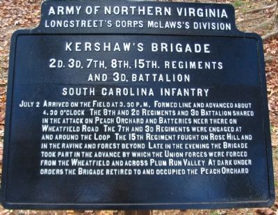 Kershaw's Brigade Tablet image. Click for full size.