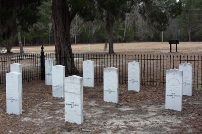 Rivers Bridge Confederate Dead Headstones of 10 named Confederate fallen image. Click for full size.