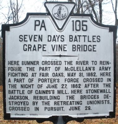 Grape Vine Bridge Marker. Click for full size. Grape Vine Bridge Marker image. Click for full size.