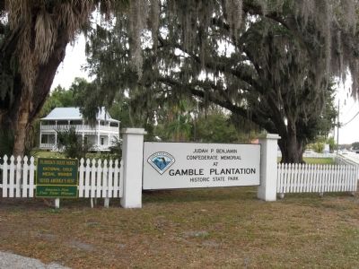 State Park entrance sign at Gamble Mansion image. Click for full size.