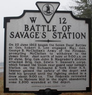 Battle of Savage's Station Marker image. Click for full size.