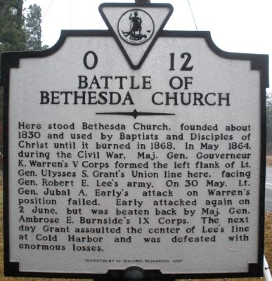 Battle Of Bethesda Church Marker image. Click for full size.