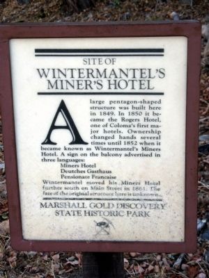 Wintermantels Miners Hotel Marker image. Click for full size.