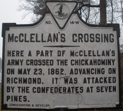 McClellan's Crossing Marker image. Click for full size.