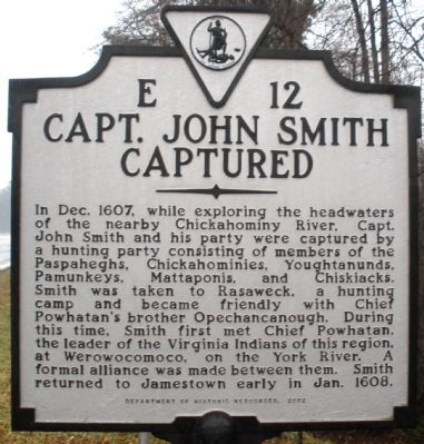 Capt. John Smith Captured Marker image. Click for full size.