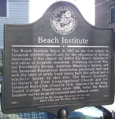 Beach Institute Marker image. Click for full size.