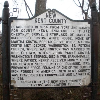 New Kent County Marker. Click for full size. New Kent County Marker image. Click for full size.
