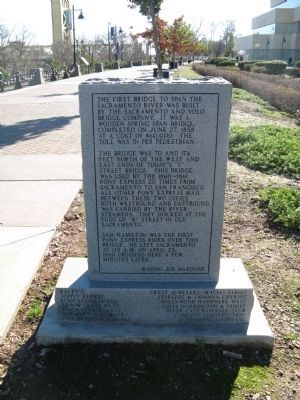 Wide View of Back of the Pony Express Bridge Marker image. Click for full size.