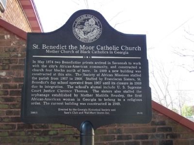 St. Benedict the Moor Catholic Church Marker. Click for full size. St. Benedict the Moor Catholic Church Marker image. Click for full size.
