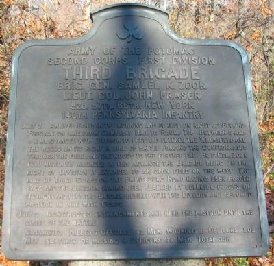 Third Brigade, First Division, Second Corps. Click for full size. Third Brigade, First Division, Second Corps image. Click for full size.