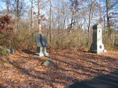 Brigade Tablet and the 66th New York Monument. Click for full size. Brigade Tablet and the 66th New York Monument image. Click for full size.