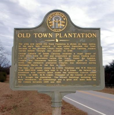 Old Town Plantation Marker image. Click for full size.