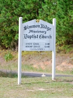Simmon Ridge Missionary Baptist Church Sign. Click for full size. Simmon Ridge Missionary Baptist Church Sign image. Click for full size.