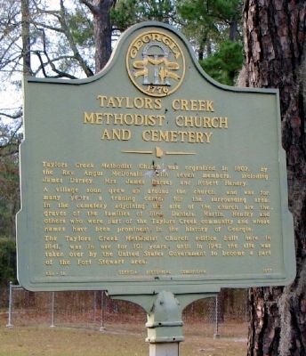 Taylors Creek Methodist Church and Cemetery Marker image. Click for full size.