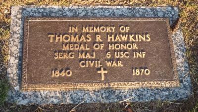 Thomas Hawkins grave marker image. Click for full size.