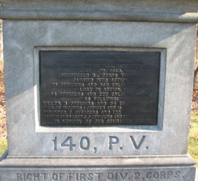 140th Pennsylvania Infantry Monument image. Click for full size.