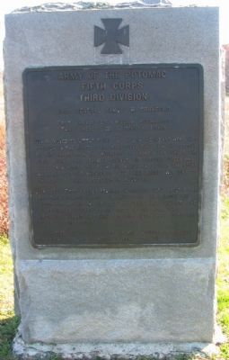 Third Division, Fifth Corps Tablet. Click for full size. Third Division, Fifth Corps Tablet image. Click for full size.