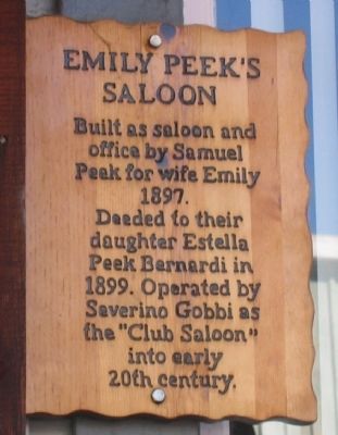 Emily Peek's Saloon Marker image. Click for full size.