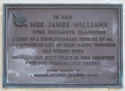 Mrs. James Williams Marker image. Click for full size.
