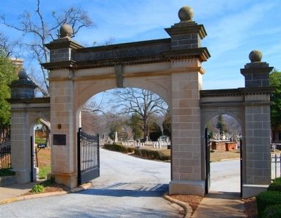 Springwood Cemetery Entrance -<br>Mrs. James Williams Marker on Left. Click for full size. Springwood Cemetery Entrance -<br>Mrs. James Williams Marker on Left image. Click for full size.