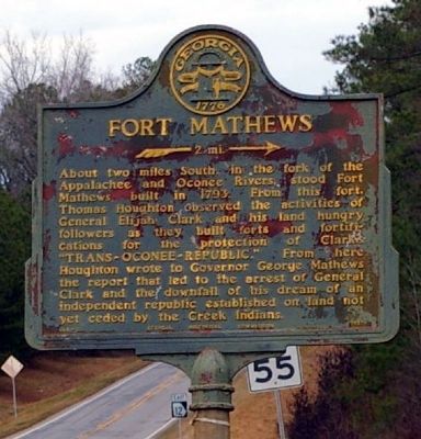 Fort Mathews Marker. Click for full size. Fort Mathews Marker image. Click for full size.