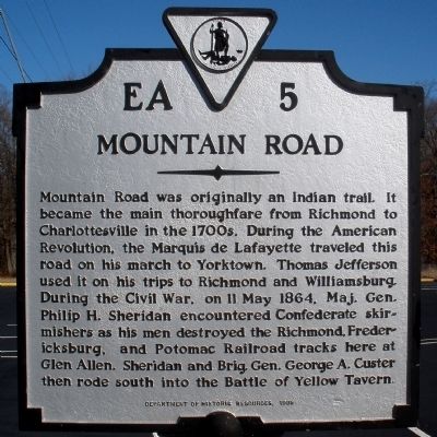 Mountain Road Marker. Click for full size. Mountain Road Marker image. Click for full size.