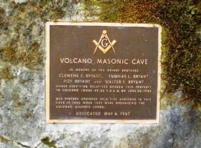Volcano Masonic Cave Marker image. Click for full size.