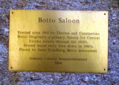 Botto Saloon Marker. Click for full size. Botto Saloon Marker image. Click for full size.