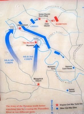 The Union 6th & 2nd Corps crossed into Hanover County at Nelson's Ferry.. Click for full size. The Union 6th & 2nd Corps crossed into Hanover County at Nelson's Ferry. image. Click for full size.