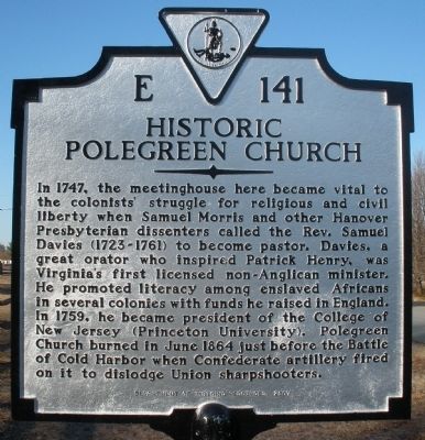 Historic Polegreen Church Marker image. Click for full size.