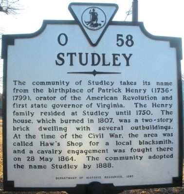 Studley Marker image. Click for full size.