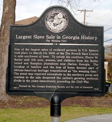 Largest Slave Sale in Georgia History Marker image. Click for full size.