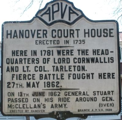 Hanover Court House Marker (reverse) image. Click for full size.