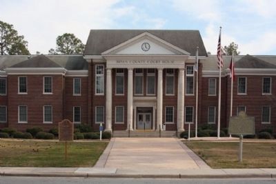 Bryan County Marker, at Courthouse with another Bryan County Historical Marker. Click for full size. Bryan County Marker, at Courthouse with another Bryan County Historical Marker image. Click for full size.