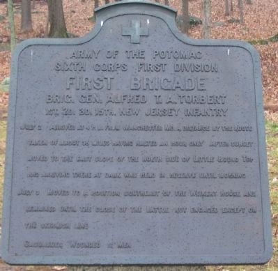 First Brigade, First Division, Sixth Corps Tablet. Click for full size. First Brigade, First Division, Sixth Corps Tablet image. Click for full size.