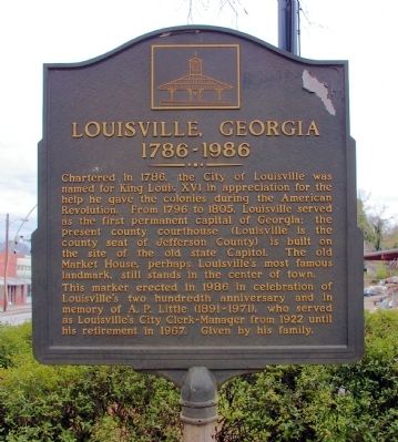Louisville, Georgia Marker image. Click for full size.