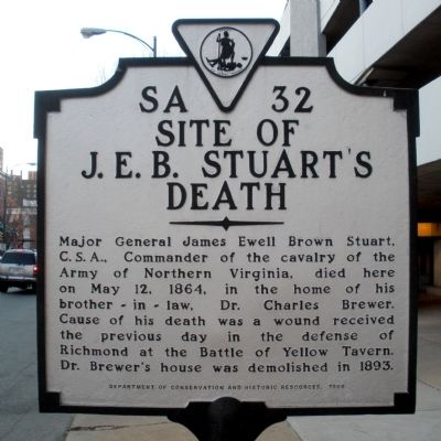 Site of J. E. B. Stuart's Death Marker image. Click for full size.