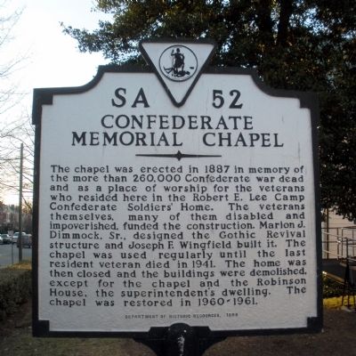 Confederate Memorial Chapel Marker image. Click for full size.