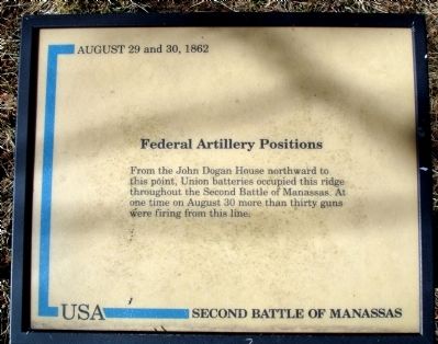 Federal Artillery Positions Marker image. Click for full size.