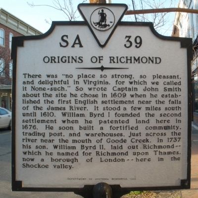 Origins of Richmond Marker image. Click for full size.