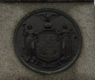State Seal on Front of Monument. Click for full size. State Seal on Front of Monument image. Click for full size.
