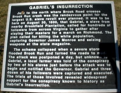 Gabriel’s Insurrection Marker image. Click for full size.