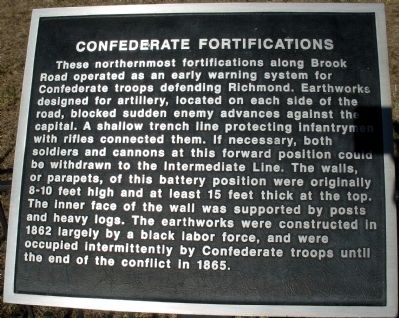 Confederate Fortifications Marker image. Click for full size.