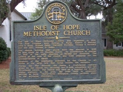 Isle of Hope Methodist Church Marker image. Click for full size.